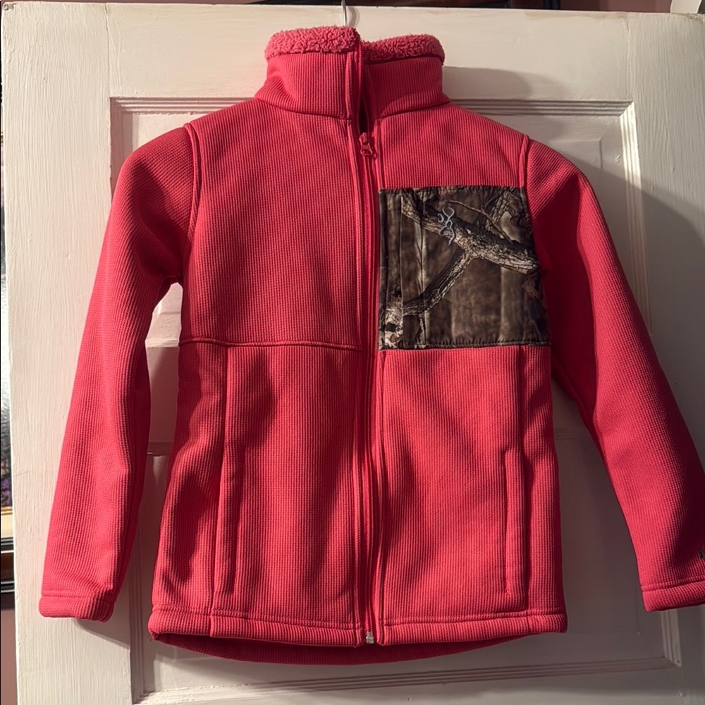 Browning Kids Jacket in Pink with Camo Accent